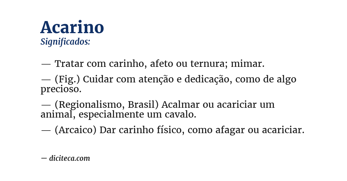 Significado de acarino