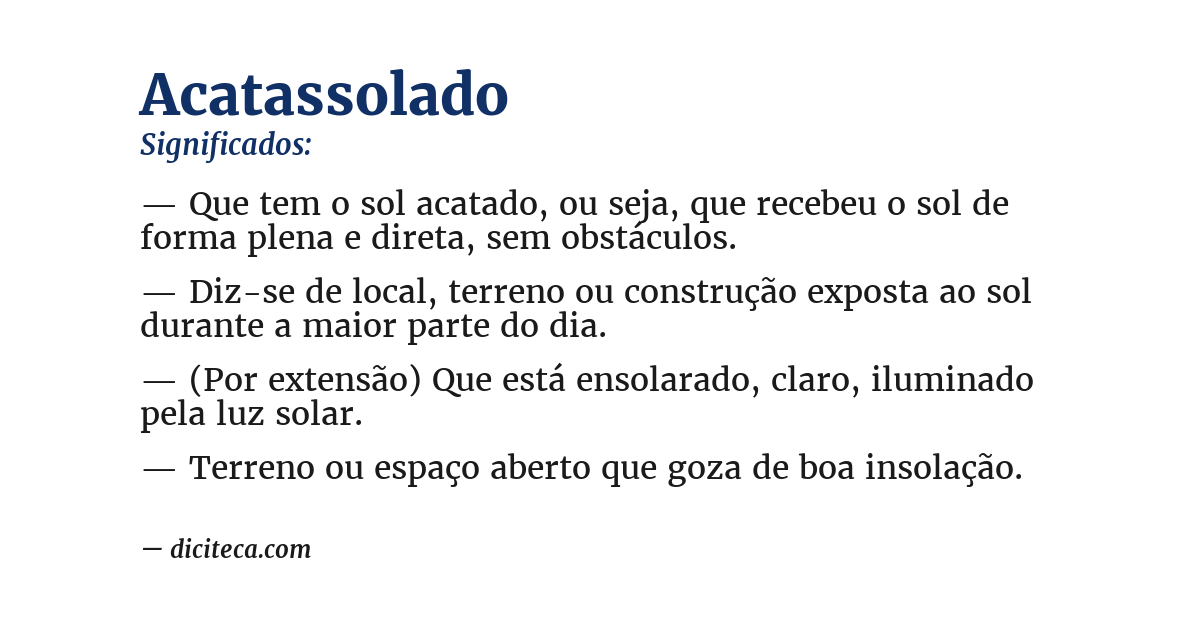 Significado de acatassolado