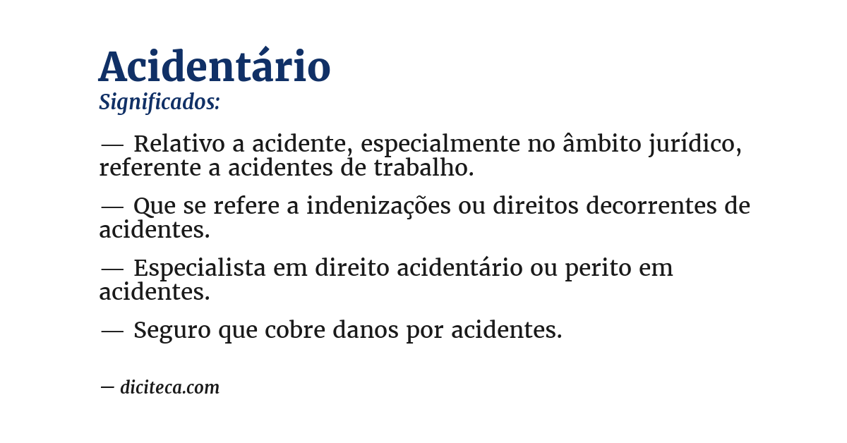 Significado de acidentário