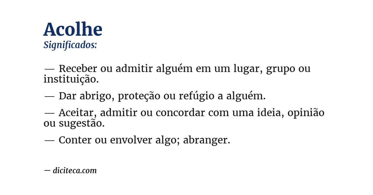 Significado de acolhe