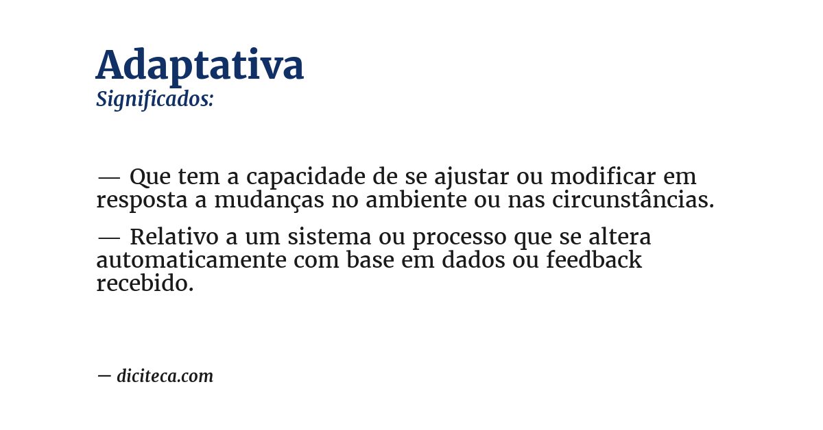 Significado de adaptativa
