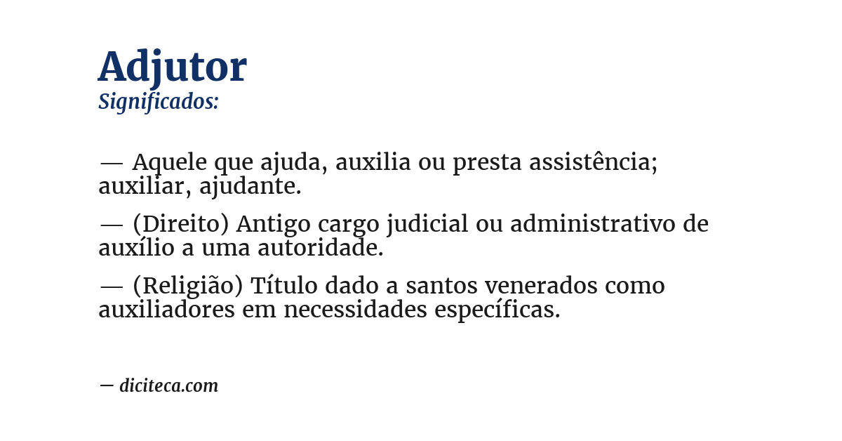 Significado de adjutor