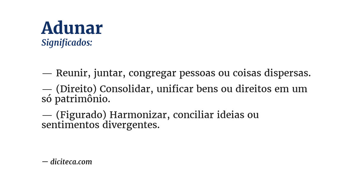 Significado de adunar