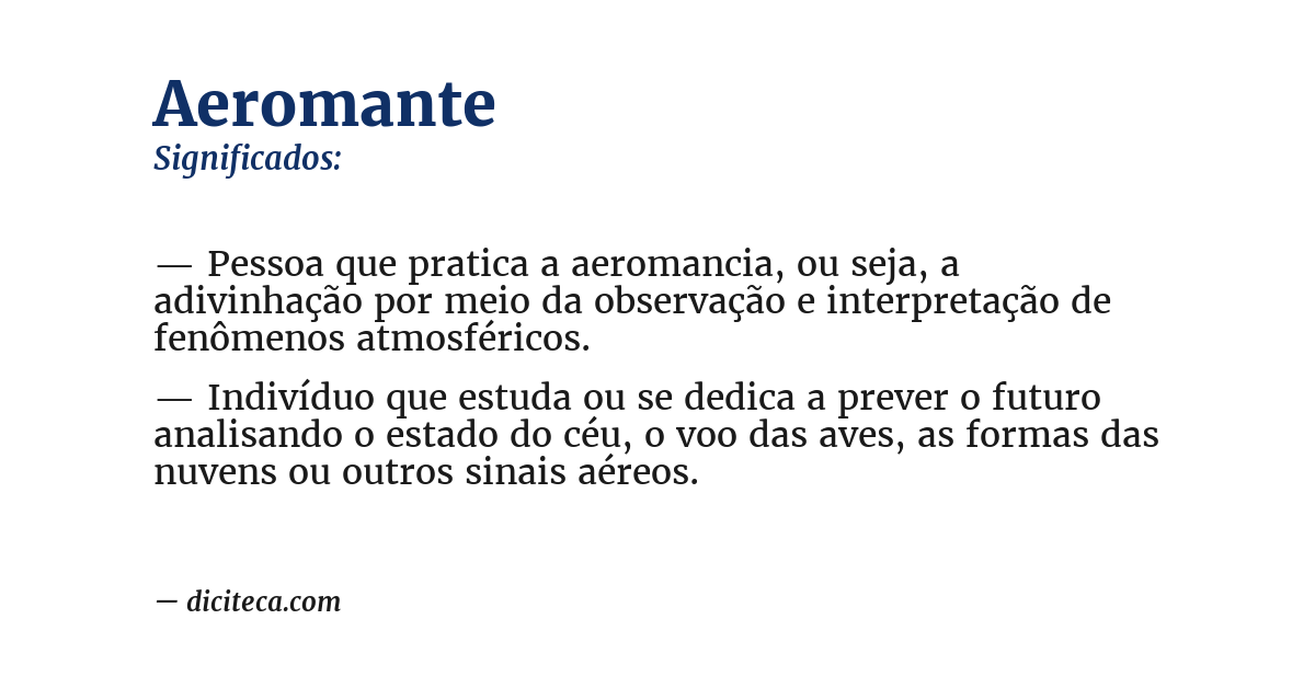 Significado de aeromante