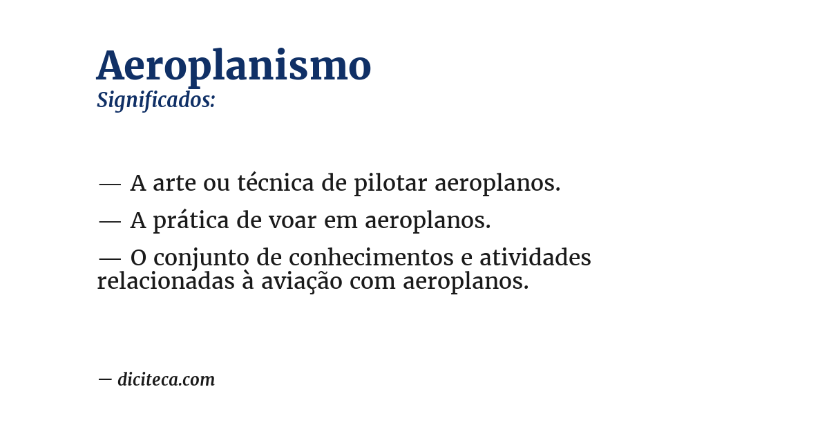 Significado de aeroplanismo