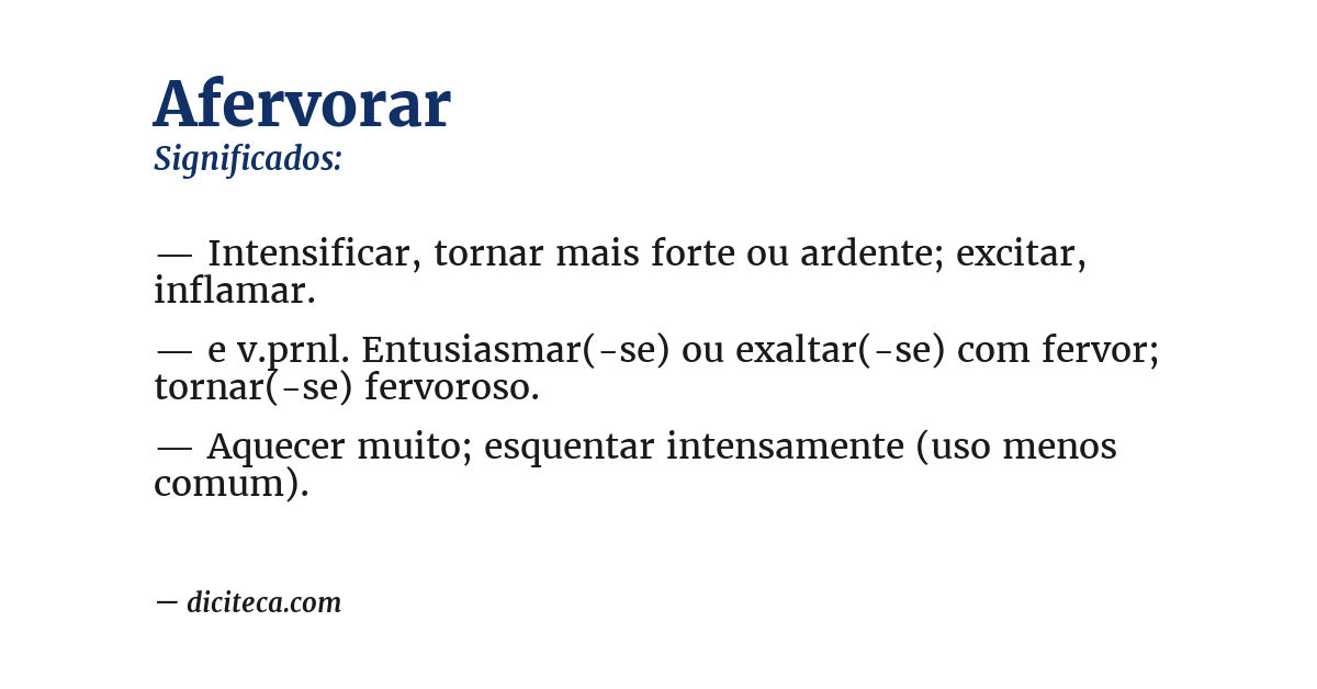 Significado de afervorar