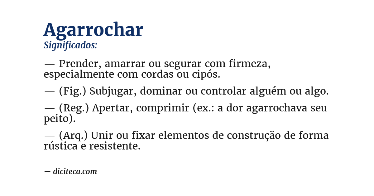Significado de agarrochar