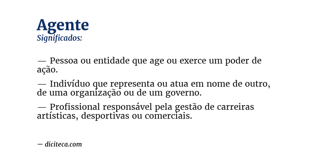 Significado de agente