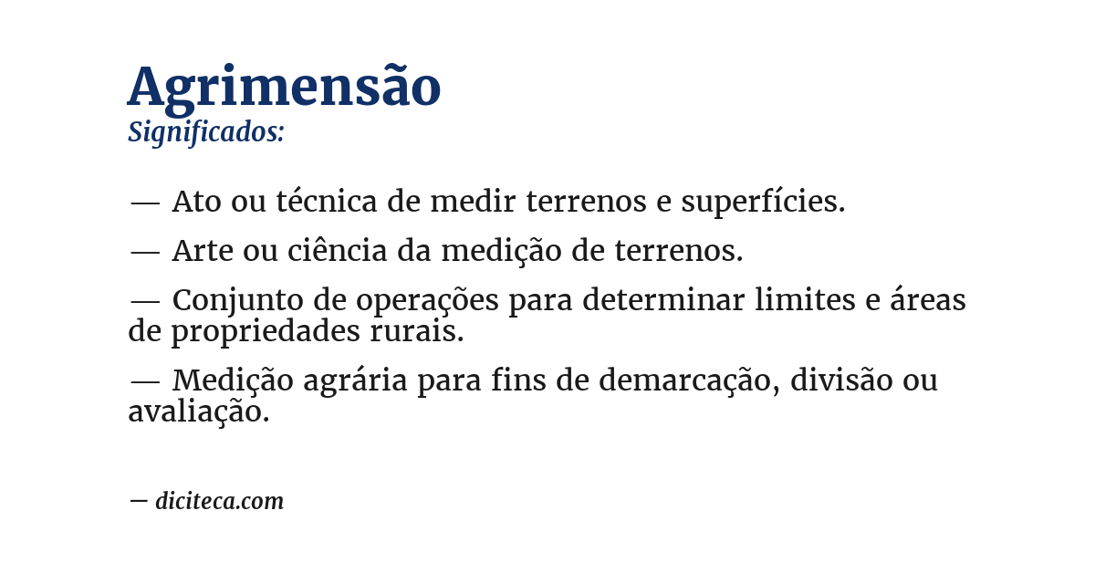 Significado de agrimensão