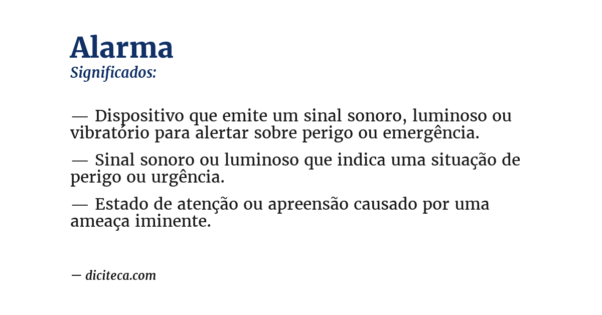 Significado de alarma
