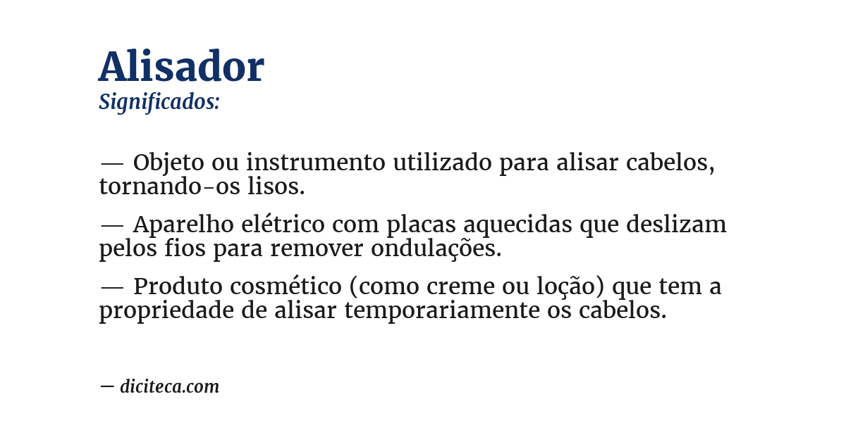 Significado de alisador