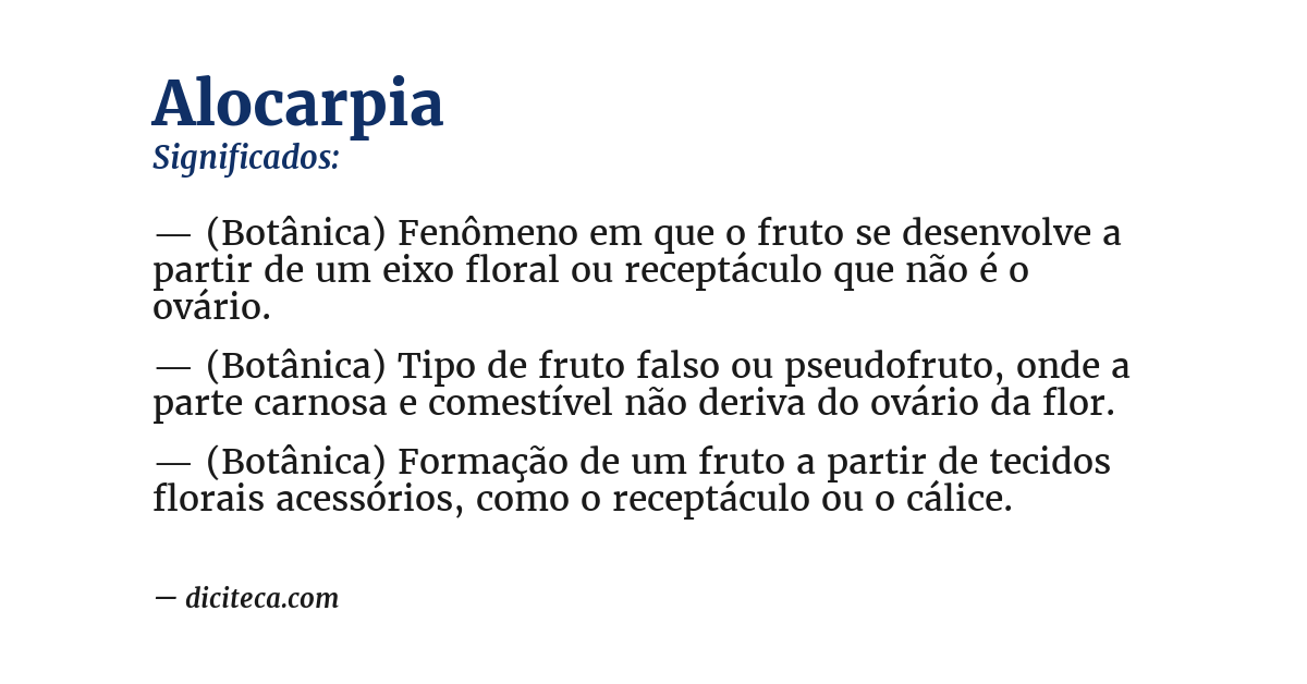 Significado de alocarpia