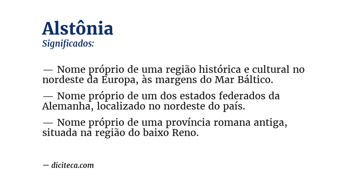 Significado de alstônia