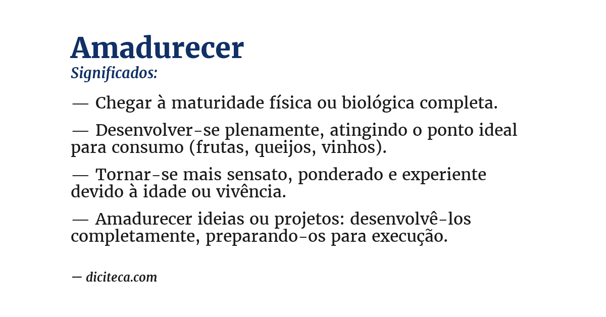 Significado de amadurecer