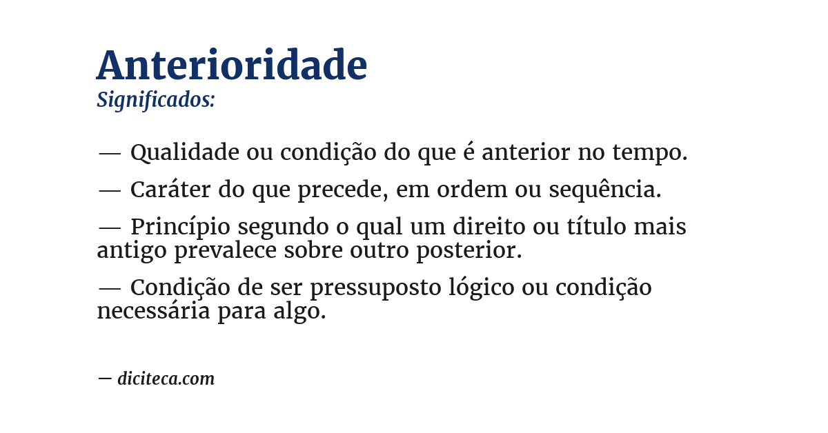 Significado de anterioridade