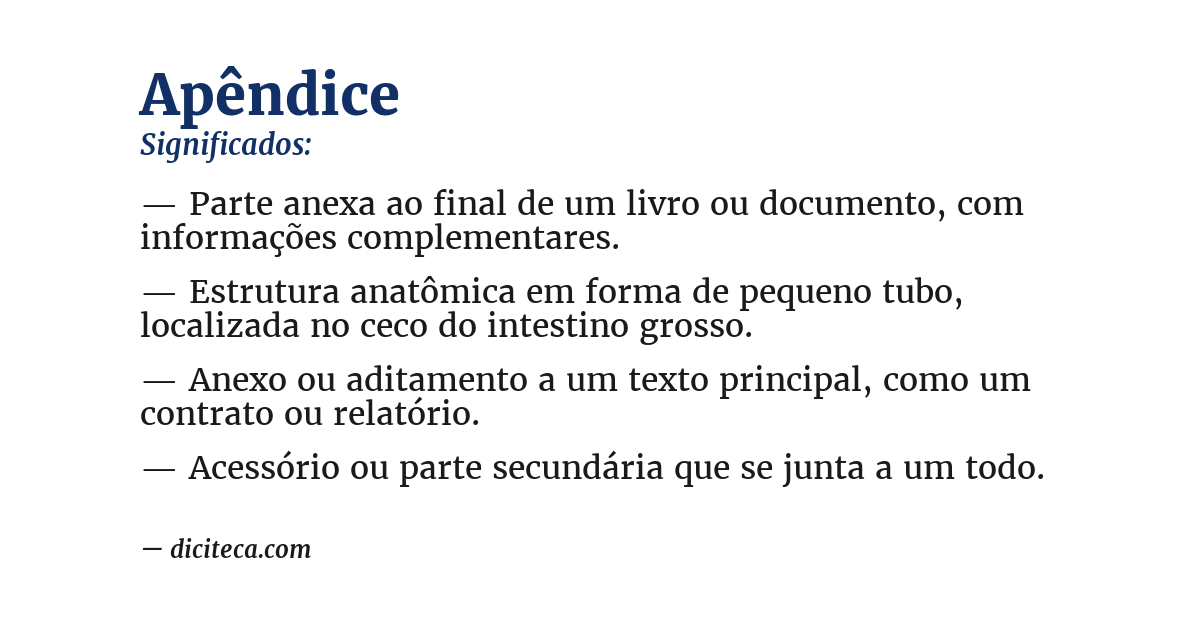Significado de apêndice