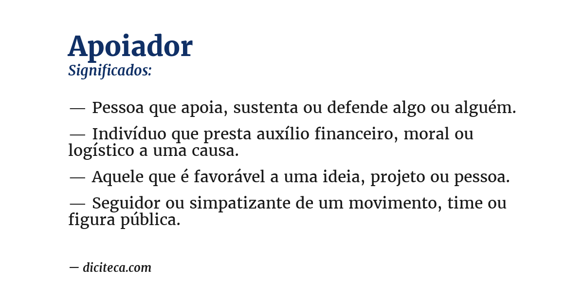 Significado de apoiador
