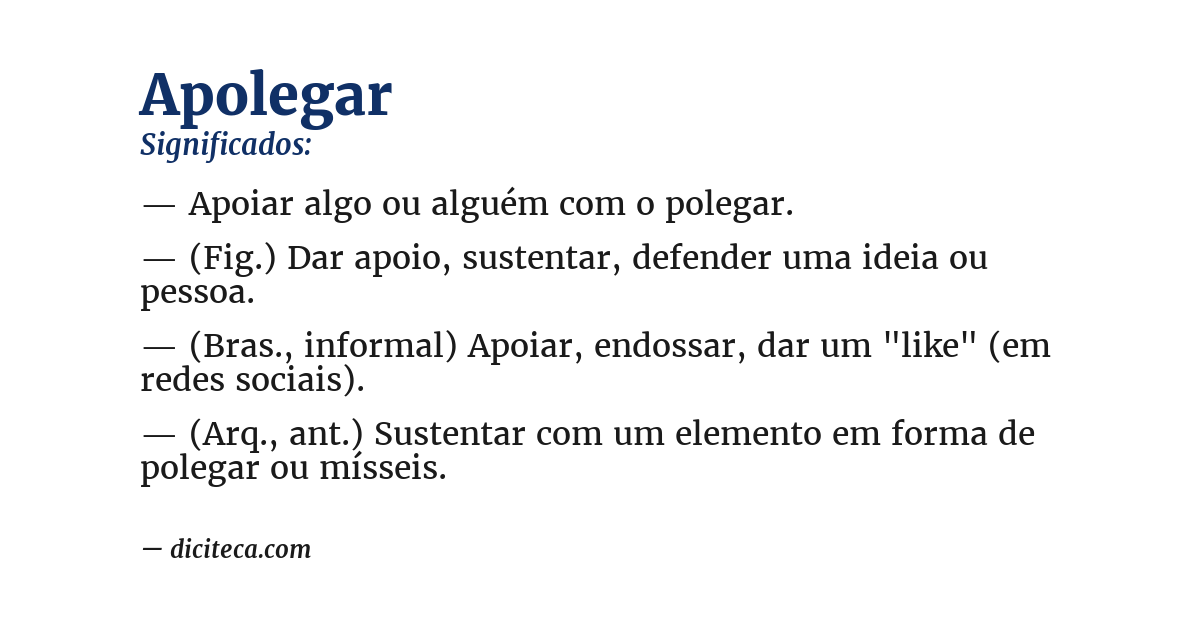Significado de apolegar