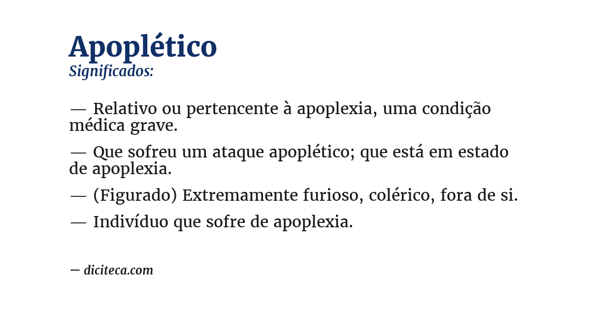 Significado de apoplético