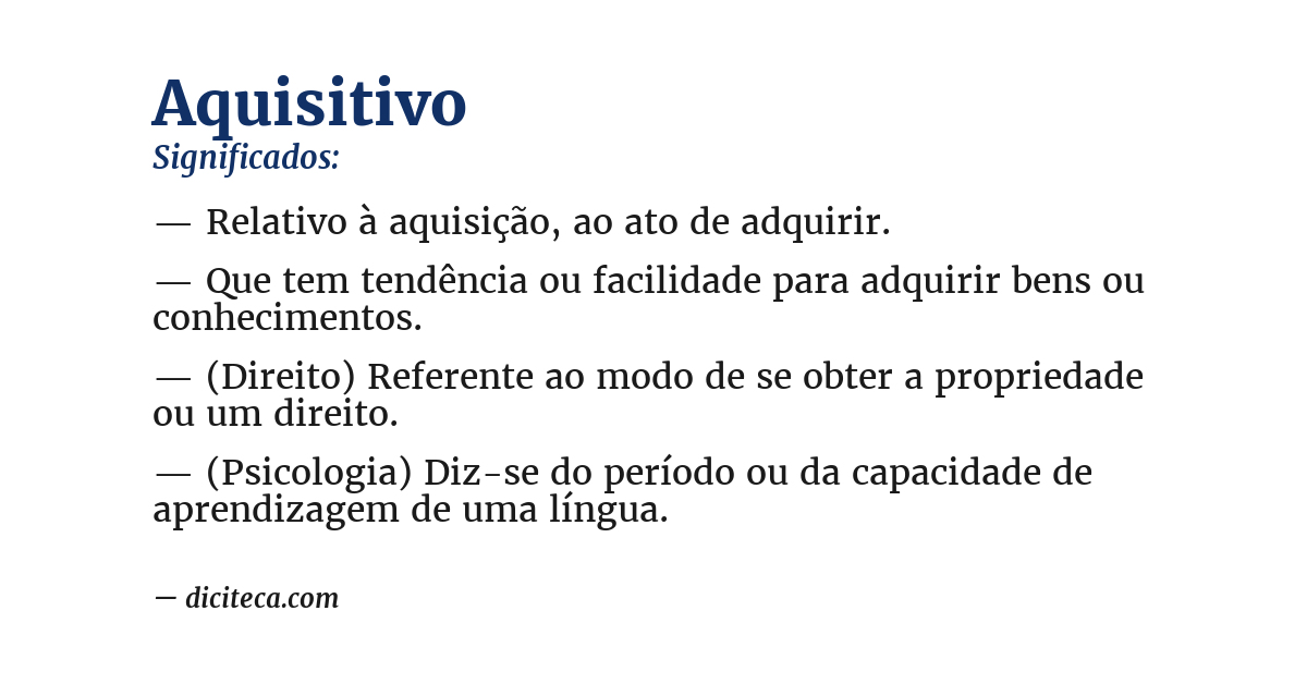 Significado de aquisitivo