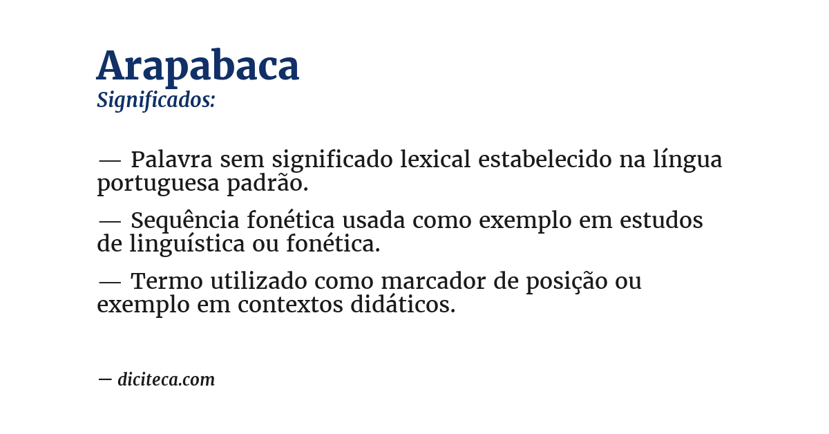Significado de arapabaca