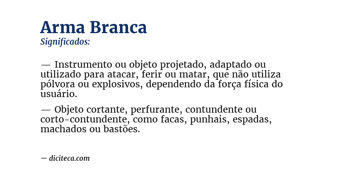 Significado de arma branca