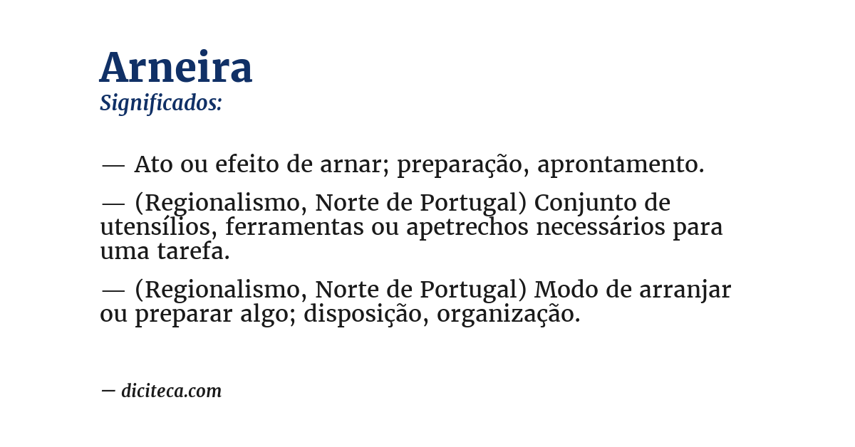 Significado de arneira