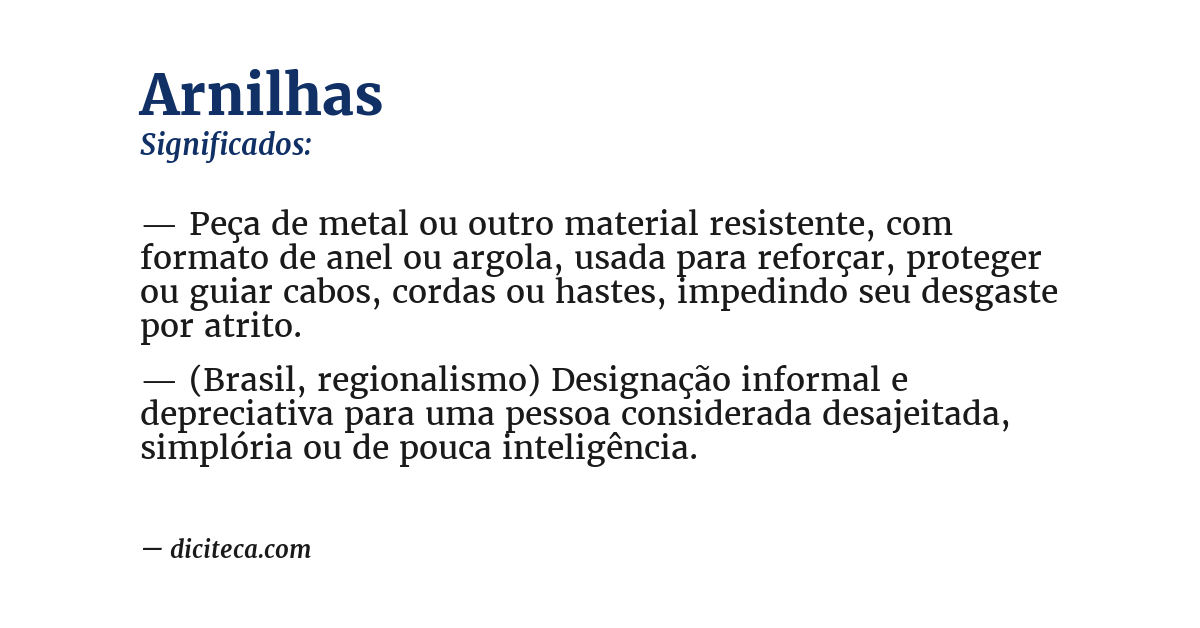Significado de arnilhas