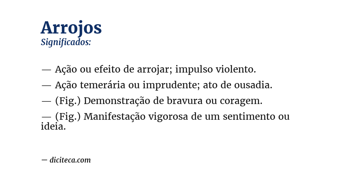 Significado de arrojos