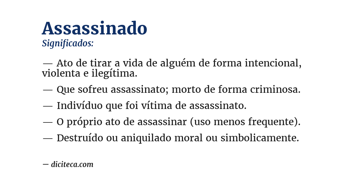 Significado de assassinado