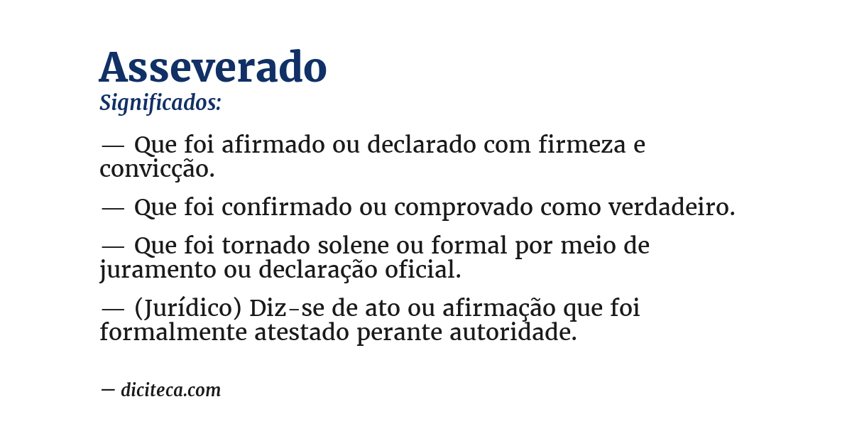 Significado de asseverado