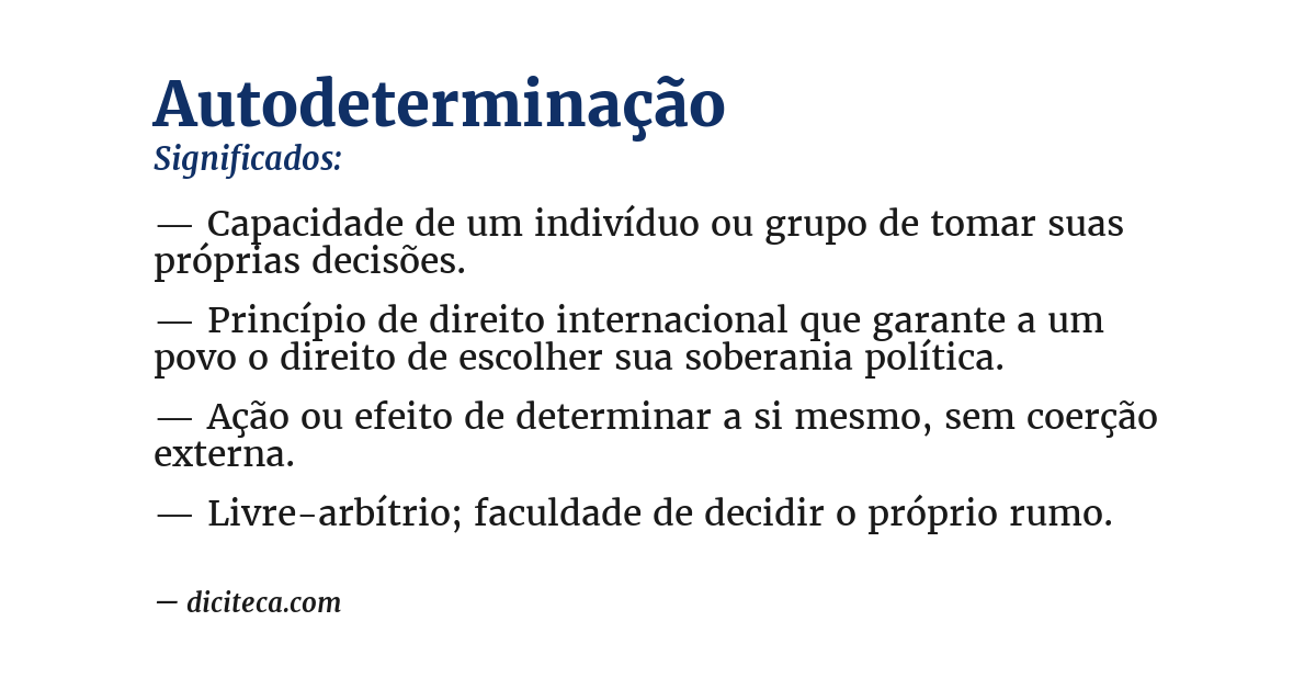 Significado de autodeterminação