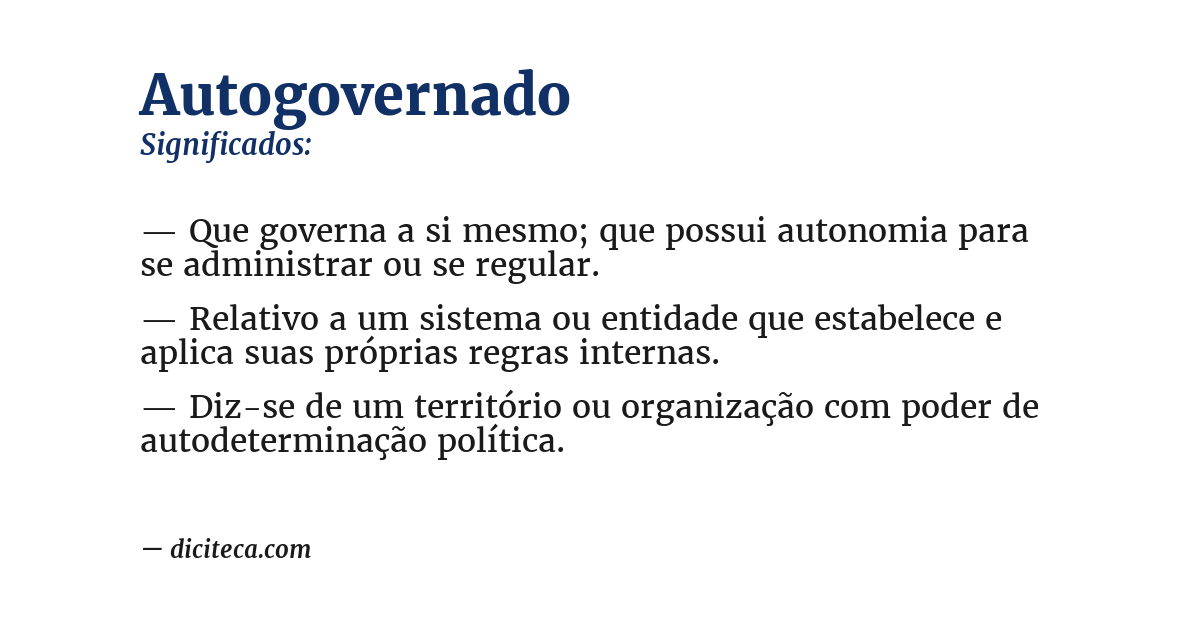 Significado de autogovernado
