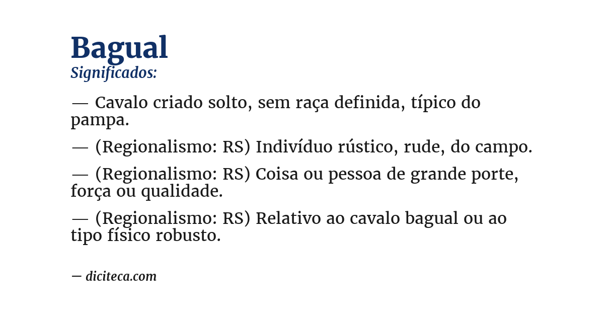 Significado de bagual