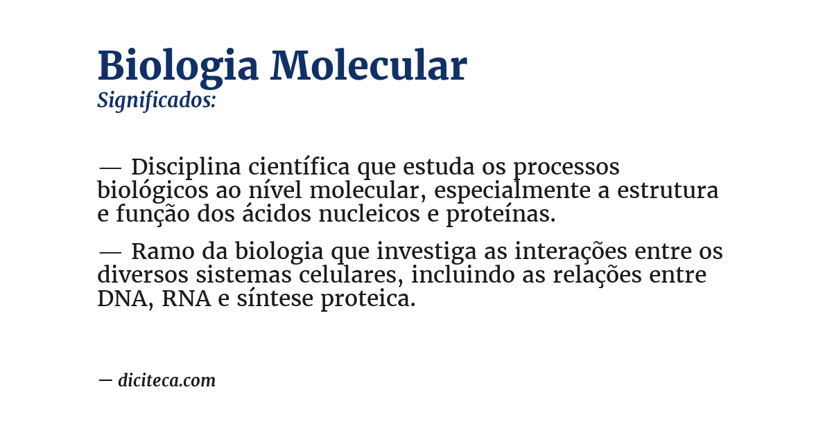 Significado de biologia molecular