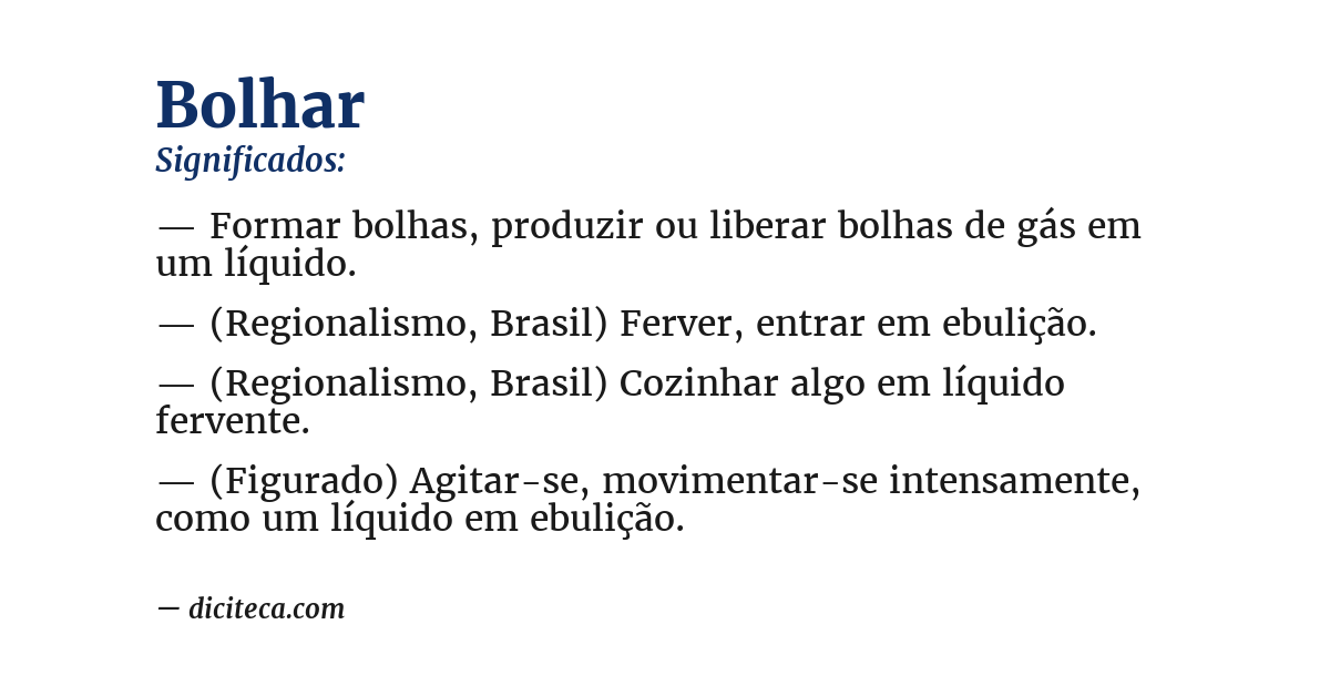 Significado de bolhar