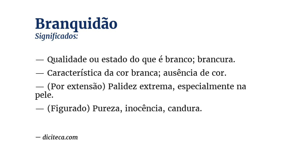 Significado de branquidão
