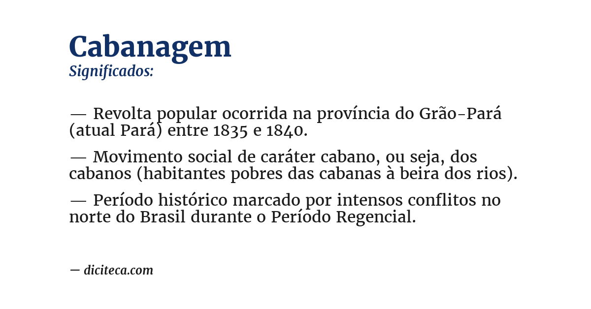 Significado de cabanagem