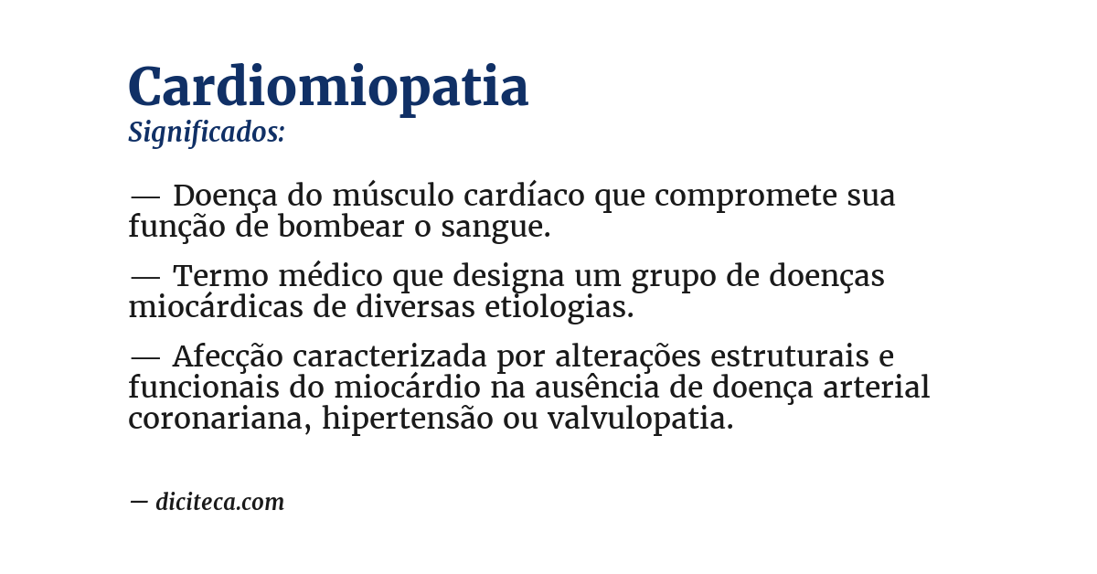 Significado de cardiomiopatia