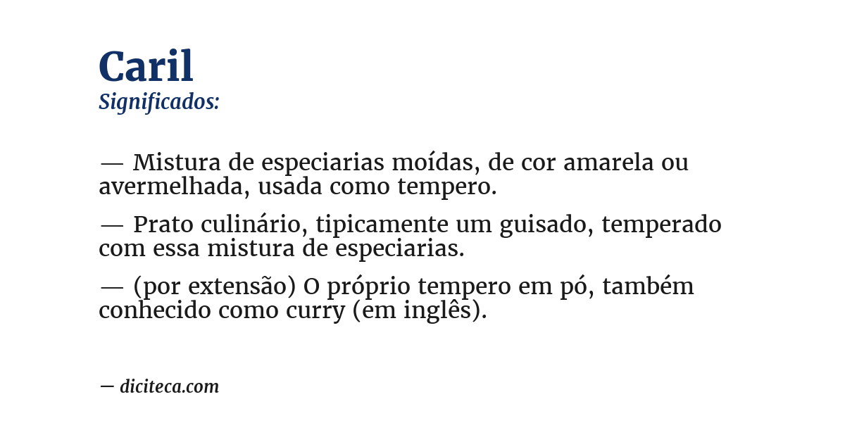 Significado de caril