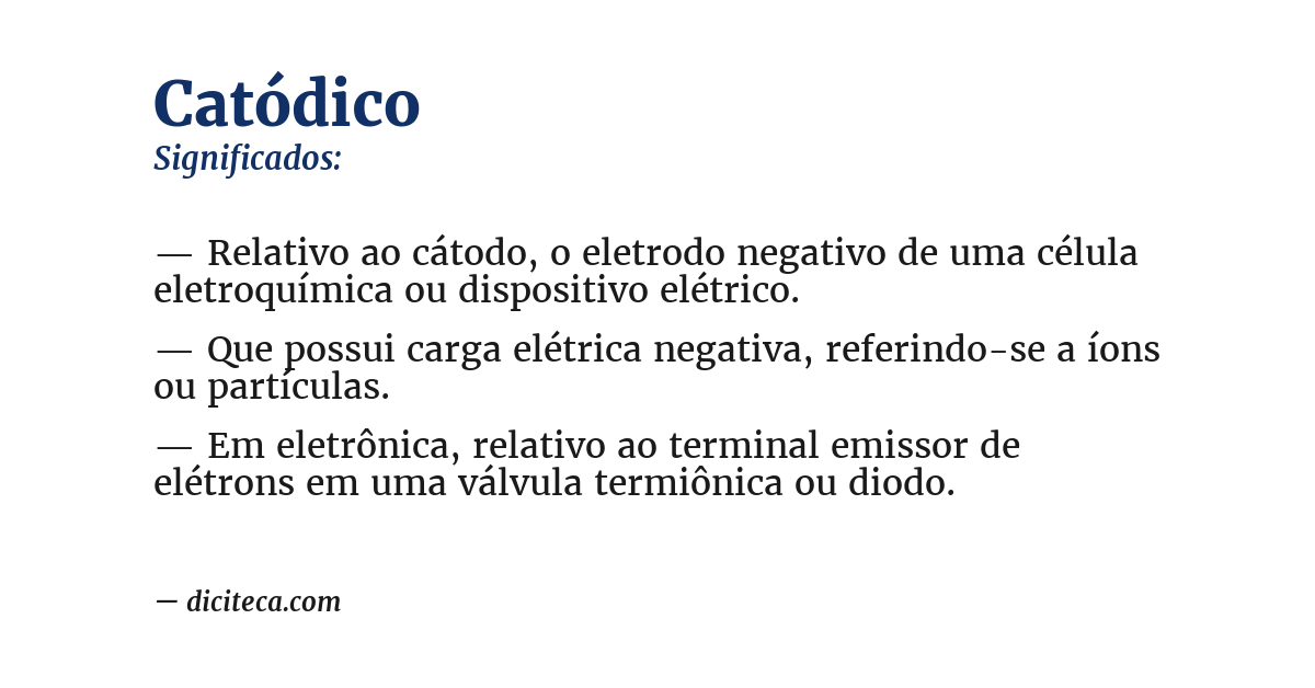 Significado de catódico