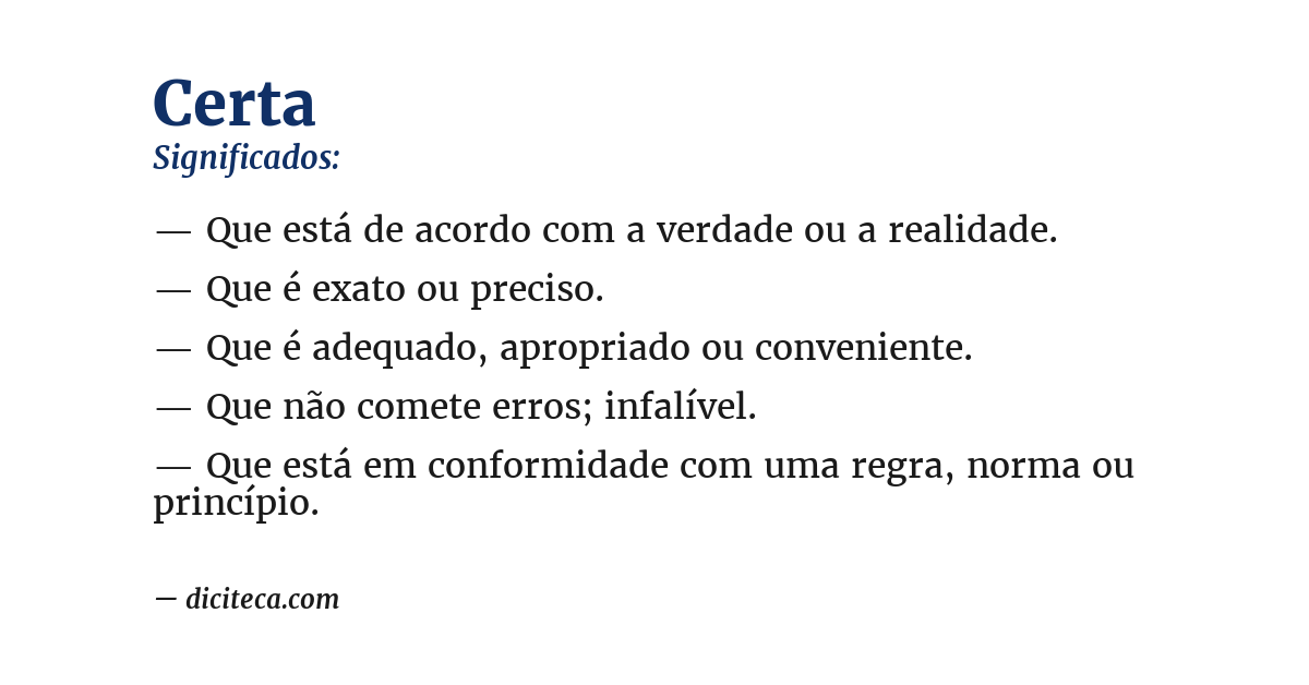 Significado de certa