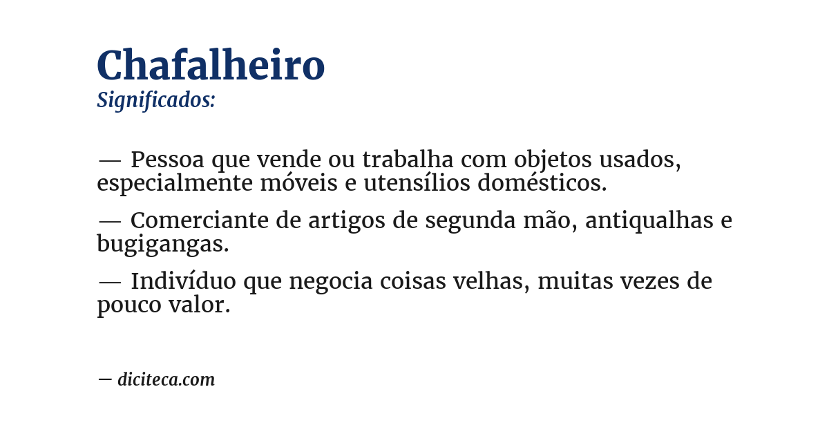 Significado de chafalheiro