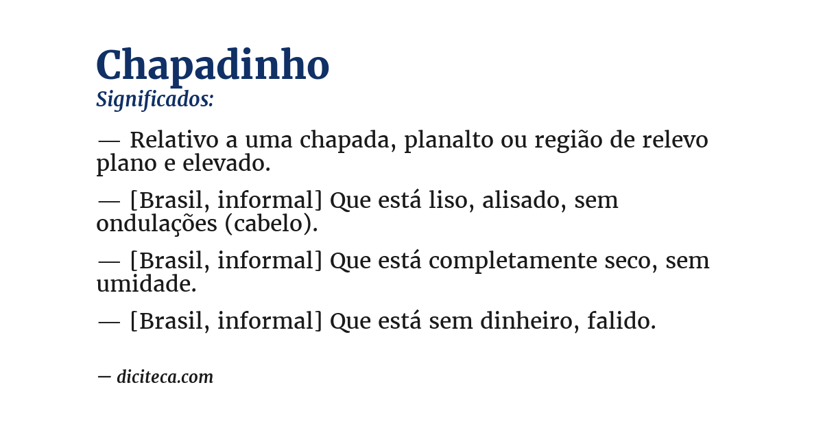 Significado de chapadinho