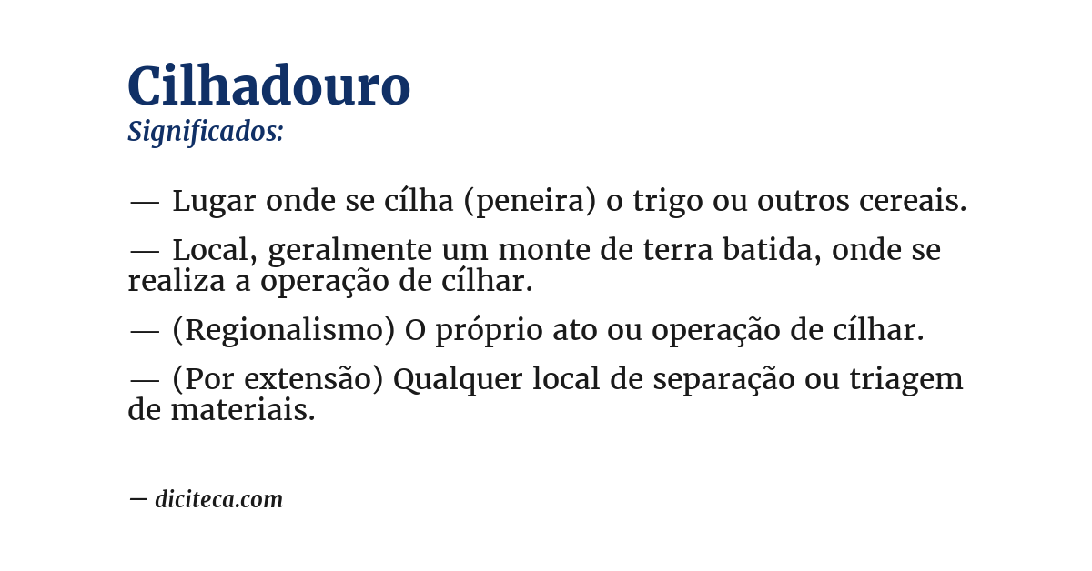 Significado de cilhadouro