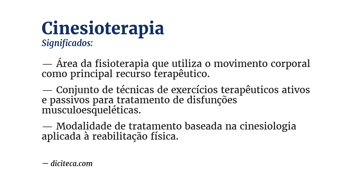 Significado de cinesioterapia