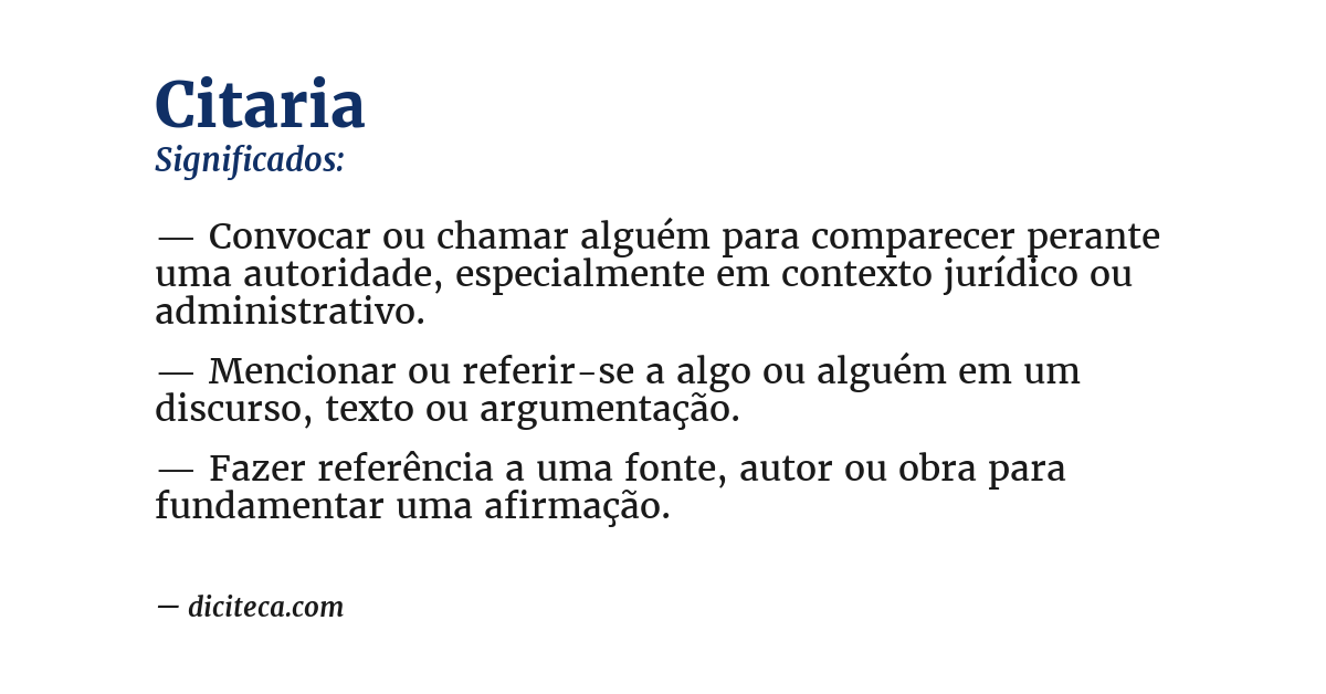 Significado de citaria