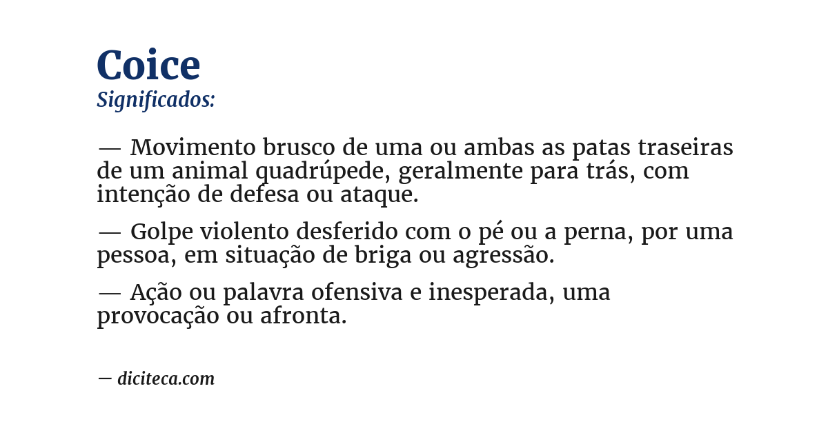 Significado de coice