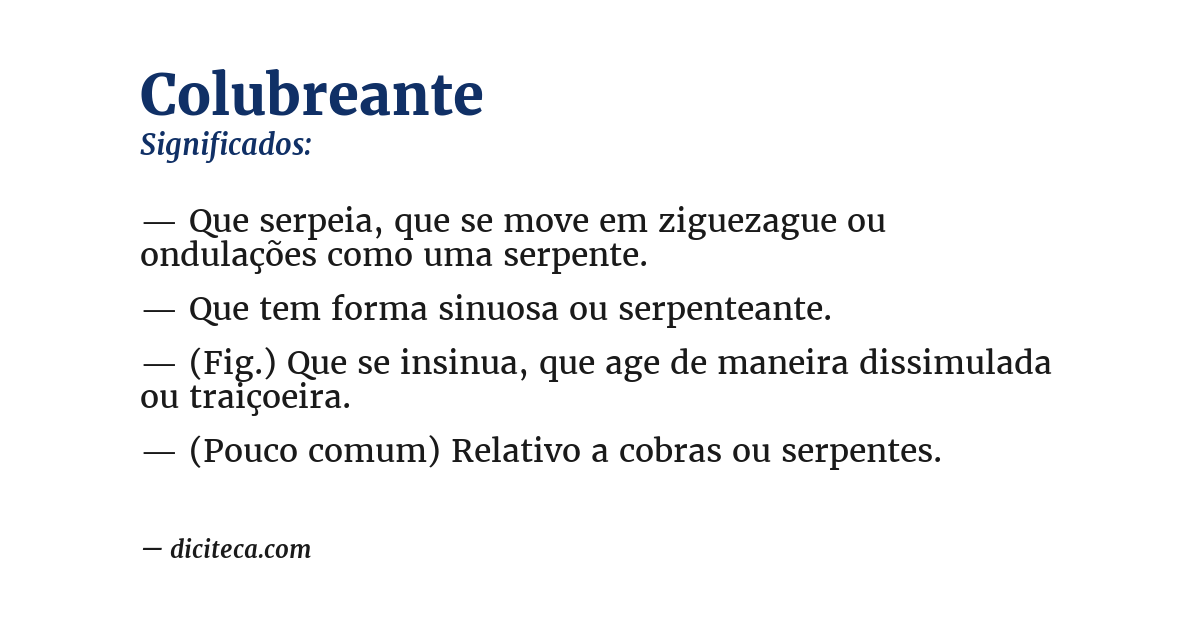 Significado de colubreante