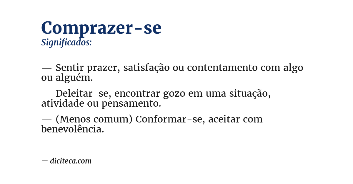 Significado de comprazer-se